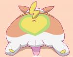 3_toes anus balls bodily_fluids brown_body brown_fur butt butt_heart cum cum_pool ears_up feet feral fur generation_8_pokemon genital_fluids genitals green_pawpads knot lying male nintendo on_front pawpads penis pichu90 pink_penis pokemon pokemon_(species) raised_tail rear_view simple_background solo tail toes white_body white_fur x_anus yamper