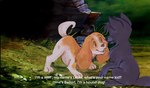 alternate_universe dialogue duo eye_contact feral floppy_ears fur fuzzy greeting grey_body grey_fur happy looking_at_another male nature nature_background open_mouth orange_body orange_fur outside playful question sitting smile standing text young malotte belfort_and_lupin disney the_fox_and_the_hound belfort_(belfort_and_lupin) lupin_(belfort_and_lupin) bird_dog canid canine canis domestic_dog french_spaniel hunting_dog mammal spaniel wolf english_text hi_res