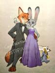 2017 academy_awards anthro award barefoot black_tie_(suit) canid canine claws clothed clothing disney dress duo_focus feet female fennec_fox finnick_(zootopia) fox fully_clothed fur gesture group hand_gesture hand_on_hip holding_award holding_object holding_oscar_statuette inner_ear_fluff judy_hopps lagomorph leporid male mammal mortic_ox nick_wilde object_in_mouth oscar_statuette pacifier pacifier_in_mouth rabbit red_fox simple_background size_difference suit toe_claws true_fox tuft v_sign zootopia