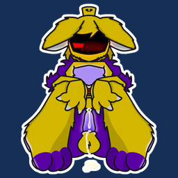 animal_genitalia animal_penis anthro balls blush bodily_fluids cum cum_on_penis erection fur genital_fluids genitals glowing glowing_genitalia glowing_penis machine male narrowed_eyes penis purple_body purple_fur red_eyes screen screen_face sitting solo squint yellow_body yellow_fur anonymous_artist shockblade_(character) robot robot_anthro tamacat 1:1 2024 alpha_channel digital_drawing_(artwork) digital_media_(artwork) hi_res nonbinary_(lore)