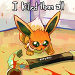 ambiguous_gender blood bodily_fluids feral hammer humor painting solo tools blitzdrachin conditional_dnp nintendo pokemon eevee generation_1_pokemon pokemon_(species) small_(disambiguation) tiny_(disambiguation) absurd_res hi_res meme