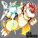 anthro breath_powers claws elemental_manipulation fire fire_breathing fire_manipulation hair holding_object horn male red_hair shell simple_background smash_ball solo spiked_shell spikes spikes_(anatomy) text quas-quas mario_bros nintendo super_smash_bros. bowser koopa scalie 1:1 2018 english_text low_res signature