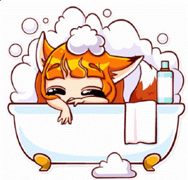 bath bubble bubble_bath canine_ears female solo sticker tail towel telegram alice_fox animal_humanoid canid canid_humanoid canine canine_humanoid fox_humanoid humanoid mammal mammal_humanoid 2d_animation animated animated_gif low_res motion_tweening short_playtime