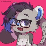 chibi eyewear female fur glasses grey_body grey_fur happy penelopesnepper smile solo thedeirdre96 felid mammal pantherine snow_leopard 1:1 hi_res icon