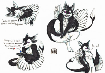 3_toes 4_ears anthro antlers big_tail black_body black_claws black_feathers black_fur black_hair black_sclera blue_clothing blue_topwear bottomwear chest_tuft claws clothed clothing covering covering_crotch covering_self dialogue digitigrade duo ear_tuft exclamation_point extreme_size_difference eyes_closed feathered_wings feathers feet fingers fluffy fur grey_bottomwear grey_clothing hair hand_on_hip hand_on_own_hip heart_symbol holding_another holding_character horn long_tail looking_at_another looking_at_viewer lying male micro multi_ear narrowed_eyes nude on_side open_mouth pawpads paws pink_pawpads purple_eyes raised_leg sharp_teeth simple_background size_difference sleeping smile solo spread_legs spreading tail teeth text toe_claws toes topwear tuft white_background white_body white_feathers white_fur winged_arms wings woronyonok fyr_(fenrir784) gooddeer avali avian bird deer mammal new_world_deer reindeer 2024 absurd_res artist_name english_text full-length_portrait guide_lines half-length_portrait hi_res marker_(artwork) meme multiple_scenes pen_(artwork) portrait russian_text signature sketch_page three-quarter_portrait traditional_media_(artwork) translated