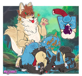 anal anal_penetration anthro blue_body bodily_fluids cum duo erection genital_fluids genitals male male/male male_penetrated male_penetrating male_penetrating_male penetration penis sex magikarpii nintendo pokemon canid canine canis domestic_dog fox generation_4_pokemon lucario mammal pokemon_(species) absurd_res digital_media_(artwork) hi_res