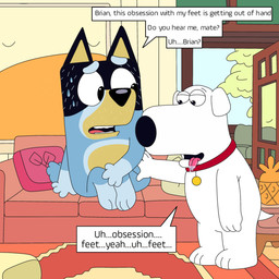 4_fingers age_difference anthro anthro_on_anthro arm_support asking asking_another big_eyes biped black_body black_ears black_eyes black_fur black_nose black_text blue_body blue_eyebrows blue_fur blue_sky blue_tail bodily_fluids carpet collar collar_only collar_tag dark_body dark_fur day dialogue door drooling duo ellipsis extended_arm eyebrows featureless_chest featureless_crotch feet fingers floor floppy_ears folded_ears foot_fetish fur furniture glistening glistening_eyes glistening_nose glistening_tongue hand_on_another's_hip hand_on_hip inside internal_wall intraspecies iris legs_together light_body light_fur living_room looking_at_another looking_at_foot looking_down looking_down_at_another male male/male mature_anthro mature_male monotone_body monotone_fur monotone_tail multicolored_body multicolored_fur name_drop name_in_dialogue narrowed_eyes nervous nervous_sweat nightstand no_pupils nude nude_anthro nude_male older_male on_model on_sofa open_door open_mouth pillow pink_pillow pink_sofa pink_tongue plant plantigrade pointy_ears polygonal_speech_bubble prick_ears question red_collar round_eyes saliva saliva_on_tongue sitting sitting_on_sofa sky snout sofa speech_bubble straight_legs sweat sweatdrop tail talking_to_another tan_floor tan_pillow tan_wall teeth text thick_eyebrows tongue tree wall_(structure) white_body white_ears white_fur white_sclera white_speech_bubble white_tail yellow_body yellow_fur yellow_inner_ear yes-no_question younger_male palmer711 bluey_(series) family_guy bandit_heeler brian_griffin australian_cattle_dog bird_dog canid canine canis cattledog domestic_dog herding_dog hunting_dog labrador mammal pastoral_dog retriever 1:1 2023 crossover digital_drawing_(artwork) digital_media_(artwork) english_text hi_res