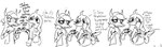 anthro awkward awkward_smile clothed clothing dialogue duo female freckled_face freckles hair hand_puppet headgear headwear horn humor long_hair puppet simple_background text white_background faustanon cavemanon_studios snoot_game judee schizo_chan_(snoot_game) dinosaur prehistoric_species reptile scalie theropod troodon troodontid comic english_text hi_res monochrome sketch