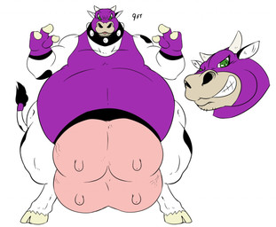 anthro barefoot belly big_belly biped black_body black_fur clothed clothing collar feet female fur gloves green_eyes grin handwear hooves horn leotard markings mask multiple_poses musclegut muscular muscular_anthro muscular_female obese obese_anthro obese_female open_mouth overweight overweight_anthro overweight_female pose simple_background smile solo spots spotted_body spotted_fur stubble studded_collar studs tail tail_tuft teats teeth thick_thighs tuft udders white_background white_body white_fur wide_hips wrestler reagan700 tank_(reagan700) bovid bovine cattle dairy_cattle holstein_friesian_cattle mammal