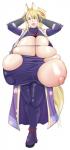 asian_clothing big_breasts blonde_hair breast_expansion breasts clothed clothing east_asian_clothing erect_nipples expansion female fox_tail green_eyes hair huge_breasts hyper hyper_breasts japanese_clothing long_hair nipples open_mouth solo tight_clothing torn_clothing domo_horun dog_days yukikaze_panettone animal_humanoid canid canid_humanoid canine canine_humanoid fox fox_humanoid humanoid mammal mammal_humanoid hi_res