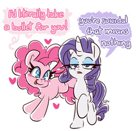 blue_eyes blush blush_stickers duo female female/female happy heart_symbol horn simple_background suicidal_ideation text white_background louvely friendship_is_magic hasbro my_little_pony mythology pinkie_pie_(mlp) rarity_(mlp) earth_pony equid equine horse mammal mythological_creature mythological_equine pony unicorn english_text hi_res