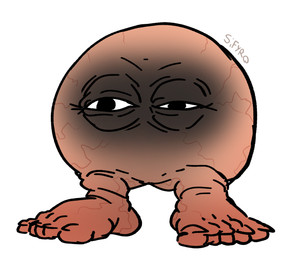 5_toes ambiguous_gender bald feet not_furry pink_body shaved solo squinted_eyes toes vein what wrinkled_feet wrinkles blitzdrachin conditional_dnp nintendo pokemon generation_1_pokemon pokemon_(species) tangela waddling_head 2026 digital_drawing_(artwork) digital_media_(artwork) hi_res