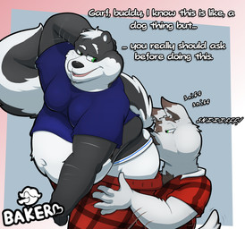 anthro briefs butt_sniffing clothing duo male male/male moobs musk musky_butt musky_underwear overweight overweight_male sniffing sniffing_clothes tighty_whities underwear underwear_sniffing white_briefs white_clothing white_underwear bakertheskunk inflatingskunk canid canine mammal mephitid skunk absurd_res hi_res