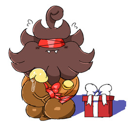 balls blush bodily_fluids bound bow_ribbon box brown_body brown_fur container darkened_balls darkened_genitalia darkened_penis fangs feral food fruit fur genital_fluids genital_raphe genitals gift_box holidays male orange_body penis plant precum pumpkin raphe_(anatomy) ribbons scrotal_raphe scrotum_flap solo teeth slem christmas nintendo pokemon jacques_o'fluffkins generation_6_pokemon pokemon_(species) pumpkaboo 2024 digital_drawing_(artwork) digital_media_(artwork)