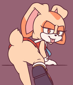 anthro black_nose butt clothed clothing countershading dress featureless_crotch female fur loli long_ears monobutt no_underwear null orange_clothing orange_dress orange_eyes pink_inner_ear pink_tongue presenting presenting_hindquarters pupils slit_pupils solo tan_body tan_fur tongue tongue_out white_body white_countershading white_fur young young_anthro young_female toffee_(artist) sega sonic_the_hedgehog_(series) cream_the_rabbit lagomorph leporid mammal rabbit hi_res