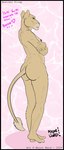 butt cake cheesecake dessert female food nipples nude nude_anthro nude_female pinup_post pose solo major_ward heather_(major_ward) felid lion mammal pantherine hi_res pinup