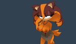 2023 absurd_res anthro areola badger big_areola big_breasts big_nipples blue_eyes breasts brown_body clothed clothing dr._pizza_boi female hi_res inverted_nipples mammal multicolored_body mustelid musteline nipples orange_body sega simple_background solo sonic_boom sonic_the_hedgehog_(series) sticks_the_jungle_badger topless topless_anthro topless_female two_tone_body