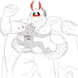4_arms antennae_(anatomy) anthro barazoku beard blush body_hair butt clothed clothing duo facial_hair hand_on_butt happy happy_trail hug love male multi_arm multi_limb muscular muscular_anthro muscular_male neck_tuft nipples pecs pubes size_difference text topless tuft wings zordykeaboo home_zomewhere_else mothoc arthropod canid canine canis domestic_dog insect lepidopteran mammal moth 1:1 english_text hi_res sketch
