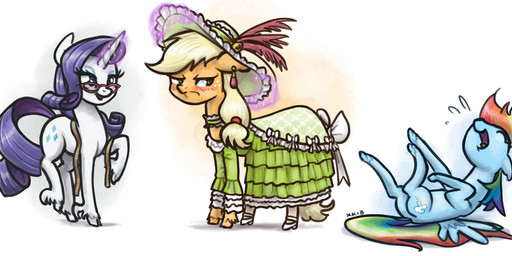 angry back_wings blonde_hair blue_body blue_fur blush clothed clothed_feral clothing cutie_mark dress ear_piercing eyewear feathered_wings feathers female feral fetlocks freckled_face freckles frown fur glare glasses glowing glowing_horn green_clothing green_dress group hair hat_feather headgear headwear hooves horn laugh laughing_at_another looking_at_another looking_back looking_back_at_another loose_feather lying multicolored_hair on_back orange_body orange_fur piercing ponytail purple_hair rainbow_hair simple_background tape_measure telekinesis trio white_background white_body white_fur wings king-kakapo friendship_is_magic hasbro my_little_pony mythology applejack_(mlp) rainbow_dash_(mlp) rarity_(mlp) equid equine horse mammal mythological_creature mythological_equine pegasus pony unicorn 2018 hi_res