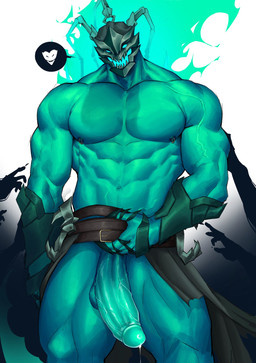 balls erection genitals glans green_body humanoid_genitalia humanoid_penis male muscular muscular_male nipples not_furry pecs penis simple_background solo standing repulsedmf thresh digital_drawing_(artwork) digital_media_(artwork) hi_res