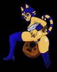 anal_only anthro anus armwear big_breasts blue_anus blue_eyelids blue_hair bottomless breasts butt claws clothed clothing egyptian female footwear fur genitals glistening glistening_butt glitter gold_(metal) gold_jewelry hair high_heels jewelry kneeling leggings legwear looking_back musical_instrument oud pose presenting presenting_anus presenting_hindquarters presenting_pussy pussy pussy_tape shoes solo spread_anus spread_butt spread_legs spreading tail tape thigh_highs wrappings yellow_body yellow_fur jojispoon44 animal_crossing nintendo ankha_(animal_crossing) domestic_cat felid feline felis mammal alpha_channel hi_res