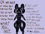 animal_humanoid black_body bodily_fluids crying english_text humanoid ini lagomorph lagomorph_humanoid leporid leporid_humanoid male mammal mammal_humanoid mascot rabbit rabbit_humanoid shadow_creature short_stack solo standing tears text thick_thighs unknown_artist wide_hips