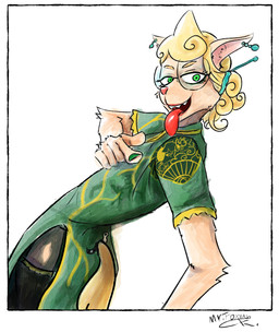 anthro asian_clothing chinese_clothing clothing ear_piercing ear_ring east_asian_clothing eyewear female gesture glasses hand_gesture holidays lipstick looking_at_viewer makeup piercing pointing pose ring_piercing saengdao/starlight_(mr.foxman) solo wearing_glasses mr.foxman chinese_new_year lunar_new_year bovid canid canine canis caprine hybrid mammal sheep wolf absurd_res hi_res