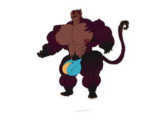 anthro balls barazoku big_balls big_muscles big_penis genitals growth huge_balls huge_muscles huge_penis hyper hyper_balls hyper_genitalia hyper_muscles hyper_penis male muscular penis unknown_artist haplorhine mammal monkey primate 5:4 hi_res
