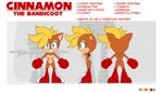 anthro big_breasts blonde_hair boots boxing_gloves breasts casual_nudity chart clothing female footwear hair handwear height_chart red_boots red_clothing red_footwear shoes smile solo text tomboy mobian_monster sega sonic_the_hedgehog_(series) cinnamon_the_bandicoot fan_character bandicoot mammal marsupial english_text hi_res model_sheet