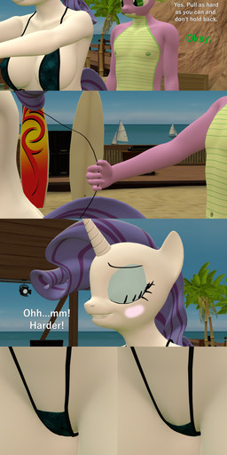 accident accidental_exposure anthro anthrofied areola bikini_thong biped black_clothing blush breasts clothed clothing detailed_background dialogue eyelashes female green_eyes hair horn long_eyelashes looking_pleasured male nipple_outline o-ring o-ring_bikini o-ring_swimwear one-piece_swimsuit outside purple_body purple_hair scales sling_bikini swimwear tail text wardrobe_malfunction white_body papadragon69 friendship_is_magic hasbro my_little_pony mythology rarity_(mlp) spike_(mlp) dragon equid equine mammal mythological_creature mythological_equine mythological_scalie scalie unicorn 3d_(artwork) absurd_res comic digital_media_(artwork) english_text hi_res