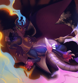 female feral horn looking_at_viewer pawpads solo wings conditional_dnp elvche league_of_legends riot_games tencent smolder's_mom 2024 digital_media_(artwork) hi_res