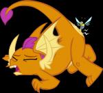 bee_sting butt duo flash_bee horn orange_body raised_tail simple_background tail teeth transparent_background wings bsting friendship_is_magic hasbro my_little_pony mythology smolder_(mlp) arthropod bee dragon hymenopteran insect mythological_creature mythological_scalie scalie alpha_channel