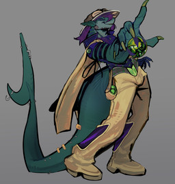anthro cosplay ear_piercing furgonomic_piercing furgonomics jojo_pose male piercing sadl040 solo tail tail_piercing jojo's_bizarre_adventure steel_ball_run gyro_zeppeli haifisch_(redscotfox) aquatic fish mackerel_shark shark thresher_shark absurd_res hi_res