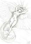 anthro bed belly biped breasts cheeky curvy_figure feathers female female_anthro furniture hooves nipples nude on_bed solo tongue tongue_out unguligrade wings sunny_way mythology sunny_way_(character) equid equine mammal mythological_creature mythological_equine pegasus hi_res traditional_media_(artwork)