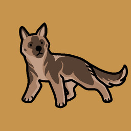 ambiguous_gender black_nose brown_body brown_ears brown_fur brown_tail feral fur quadruped simple_background simple_eyes solo tail tan_body tan_fur tan_inner_ear tan_tail unsigned rayliicious canid canine canis domestic_dog german_shepherd herding_dog mammal pastoral_dog 1:1