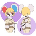 anthro big_glasses blue_inner_ear clothed clothing eyewear female glasses legwear looking_at_viewer off_shoulder open_back_sweater panties rear_view red_inner_ear round_glasses solo stockings sweater thick_thighs topwear underwear vono animal_crossing nintendo petri_(animal_crossing) mammal mouse murid murine rodent 1:1 hi_res