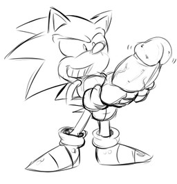 anthro balls big_eyes big_head big_penis genitals grin huge_penis hyper hyper_genitalia hyper_penis male nude penis side_mouth smile solo thin_calves thin_legs thin_thighs toony bullet-blast-43 sega sonic_the_hedgehog_(series) sonic_the_hedgehog eulipotyphlan hedgehog mammal black_and_white low_res monochrome source_request