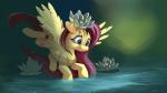 female feral solo water wings auroriia friendship_is_magic hasbro my_little_pony mythology fluttershy_(mlp) equid equine mammal mythological_creature mythological_equine pegasus 16:9 absurd_res hi_res widescreen