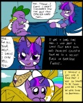 2012 bandage bed clothed clothing comic cutie_mark dialogue digital_media_(artwork) dragon english_text equid equine eyes_closed feathered_wings feathers female feral friendship_is_magic fur furniture group hair hasbro horn inside lying male mammal metal_(artist) multicolored_hair my_little_pony mythological_creature mythological_equine mythological_scalie mythology outside pegasus princess princess_celestia_(mlp) purple_body purple_eyes purple_fur purple_hair royalty sad scalie smile spike_(mlp) tail text twilight_sparkle_(mlp) two_tone_hair unicorn white_body white_feathers white_fur wings
