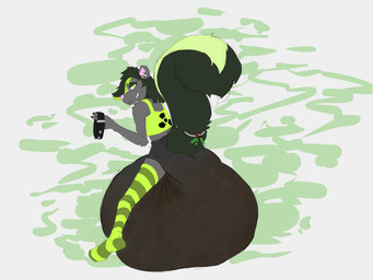 anthro big_diaper bulging_diaper collar diaper ear_piercing excessive_feces feces femboy hazard_symbol huge_diaper hyper hyper_feces hyper_soiling male messy mistletoe mistletoe_on_tail piercing plant pooping radiation sagging_diaper skunk_tail smelly soiled_diaper soiling soiling_diaper solo spiked_collar spikes stink_fumes symbol tail unclean_diaper used_diaper vexxydragon hal_(hal_skunky) mammal mephitid skunk absurd_res hi_res
