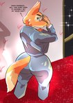 anthro big_breasts big_butt biped breasts butt clothed clothed_anthro clothed_female clothing dialogue female female_anthro formal_clothing formal_wear looking_at_viewer looking_back looking_back_at_viewer pose red_carpet standing suit text thick_thighs three-quarter_view wide_hips toonarscontent dreamworks the_bad_guys diane_foxington canid canine fox mammal absurd_res digital_drawing_(artwork) digital_media_(artwork) english_text full-length_portrait hi_res portrait shaded signature simple_shading