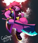 armband axe belt belt_buckle bottomwear bracelet buckle clothed clothing female hair hair_over_eyes holding_object holding_weapon jewelry long_hair melee_weapon pants purple_hair sharp_teeth smile solo spiked_armband spiked_bracelet spikes teeth weapon colo deltarune undertale_(series) susie_(deltarune) reptile scalie 2018 hi_res