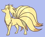 9_tails ambiguous_gender feral fur multi_tail orange_body orange_fur purple_background red_eyes simple_background solo tail yellow_body yellow_fur gd-058 nintendo pokemon canid canine generation_1_pokemon mammal ninetales pokemon_(species)