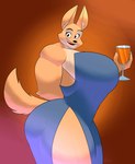 anthro big_breasts breasts clothed clothing dress eyebrow_piercing facial_piercing female fur huge_breasts hyper muscular muscular_anthro muscular_female orange_body orange_fur piercing simple_background smile solo somniumfox dreamworks the_bad_guys diane_foxington canid canine fox mammal absurd_res hi_res