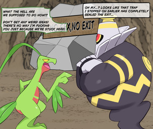 anthro dialogue duo green_body grey_body leaf leaf_hair leaf_tail male multicolored_body plant plant_hair profanity pseudo_hair red_body semi-anthro speech_bubble tail text two_tone_body yellow_body amedama12321 nintendo pokemon pokemon_mystery_dungeon spike_chunsoft dusknoir_(eotds) grovyle_the_thief dusknoir generation_3_pokemon generation_4_pokemon grovyle pokemon_(species) better_version_at_paywall digital_media_(artwork) english_text hi_res