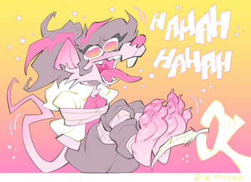 4_toes anthro arms_tied barefoot biped bound buckteeth claws clothed clothed_anthro clothed_female clothing feathers feet female foot_fetish fur grey_body grey_fur haha hair laugh legs_tied long_hair open_mouth open_smile paws pink_feet pink_nose plantigrade smile soles solo tail teeth text tickle_fetish tickle_torture tickling tickling_feet toe_claws toes tongue tongue_out whiskers oddjuice pretzel's_pretzels molly_(piemations) mammal murid murine rat rodent 2025 dated english_text signature