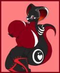 anthro big_breasts border breasts featureless_breasts female heart_symbol huge_breasts non-mammal_breasts red_border red_eyes solo tattoo thick_thighs tribal wide_hips kaithunderstone75 qetesh_the_cobra cobra reptile scalie snake 2019 absurd_res digital_media_(artwork) hi_res