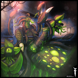 balkar big_penis eldritch genitals huge_penis hyper hyper_genitalia hyper_penis latex penis penis_tongue slime tentacles unusual_anatomy unusual_genitalia_placement unusual_penis_placement dnp101 dinosaur dromaeosaurid hybrid monster prehistoric_species reptile saurischian scalie theropod unknown_species 1:1 hi_res