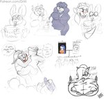 anthro areola auntie_vixen bear beejay_bearkowitz big_breasts blush bone_hurting_juice breasts canid canine cherry_(foo) clothing curvy_figure digital_media_(artwork) drxii english_text female foo_(foo) fox fur giant_panda gooseberry_kobold hair hi_res horn huge_breasts ikusame kobold mammal nipples non-mammal_breasts reptile scalie simple_background smile solo tail text topwear torn_clothing url voluptuous