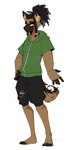 anthro barefoot black_nose bottomwear brown_body brown_fur clothed clothing digitigrade feet fully_clothed fur hair looking_at_viewer male pants shirt solo toes topwear swordshrimps canid canine canis domestic_dog german_shepherd herding_dog mammal pastoral_dog 1:2 absurd_res hi_res